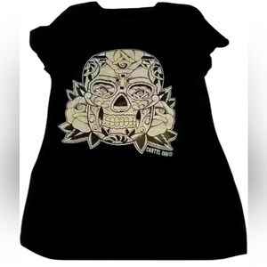 COPY - Cartel Ink day of the dead black Tshirt size  large super cute
